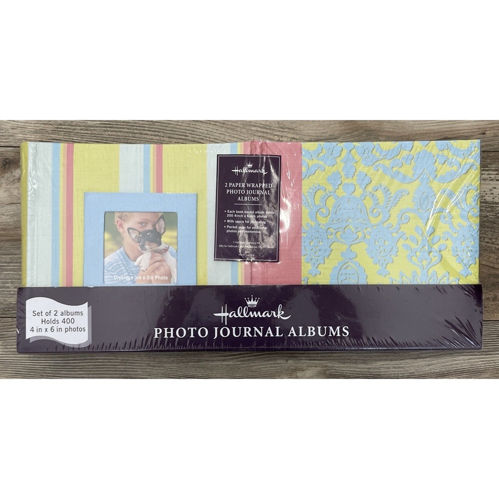 Hallmark 4" x 6" (2) Paper Wrapped Photo Journal Albums  #248272 (1 pack of 2)